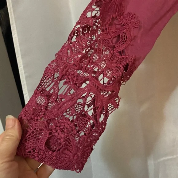 Women's Large ROCKIN C Pink Lace Top Cavender's - Picture 3 of 5